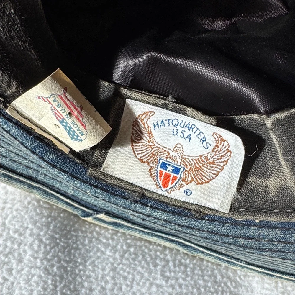 Henschel Hatquarters USA denim hat with a stone/acid wash finish - Picture 3 of 7